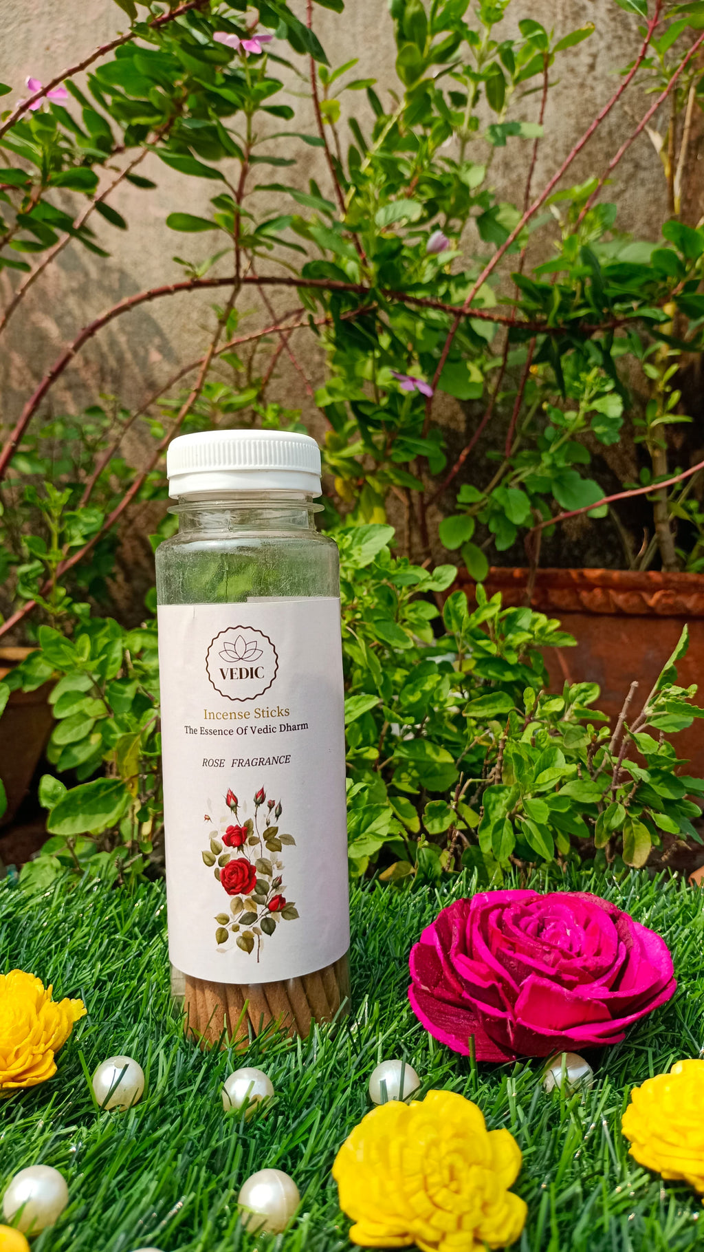 Rose Fragrance Premium Incense Sticks (Bamboo-Free)